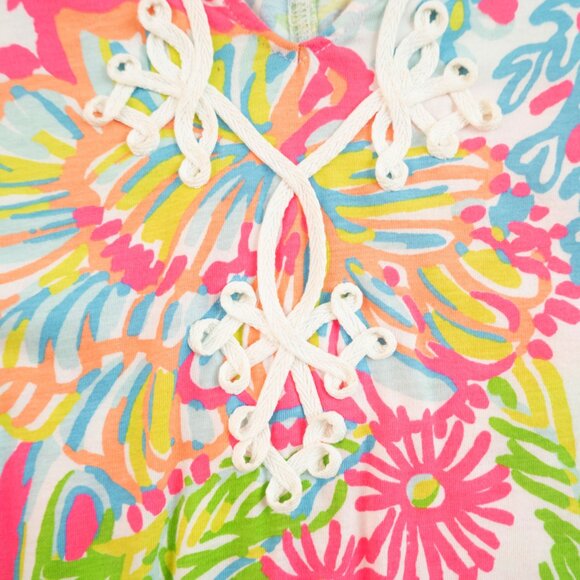 LILLY PULITZER Brewster Lovers Coral T-Shirt Dress size XXS - Picture 4 of 9